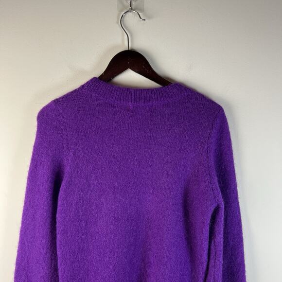 Maison Anje Sweater S Purple Wool Mohair Crew Neck - Picture 6 of 7